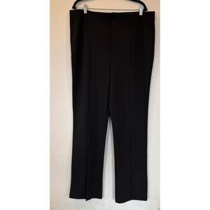 HM Womens XXL Black High Waisted Straight Leg Pants Front Slit 1089791‎ NWT